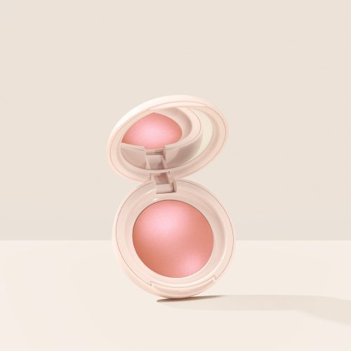 Hope| Rare Beauty's Soft Pinch Luminous Powder Blush in the shade Hope hovering, opened, against a neutral background.