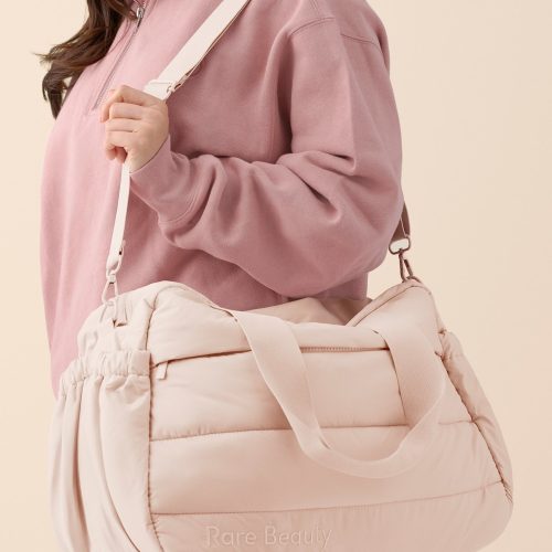 ON FIGURE PUFFY CARRYALL TOTE PEACH 01