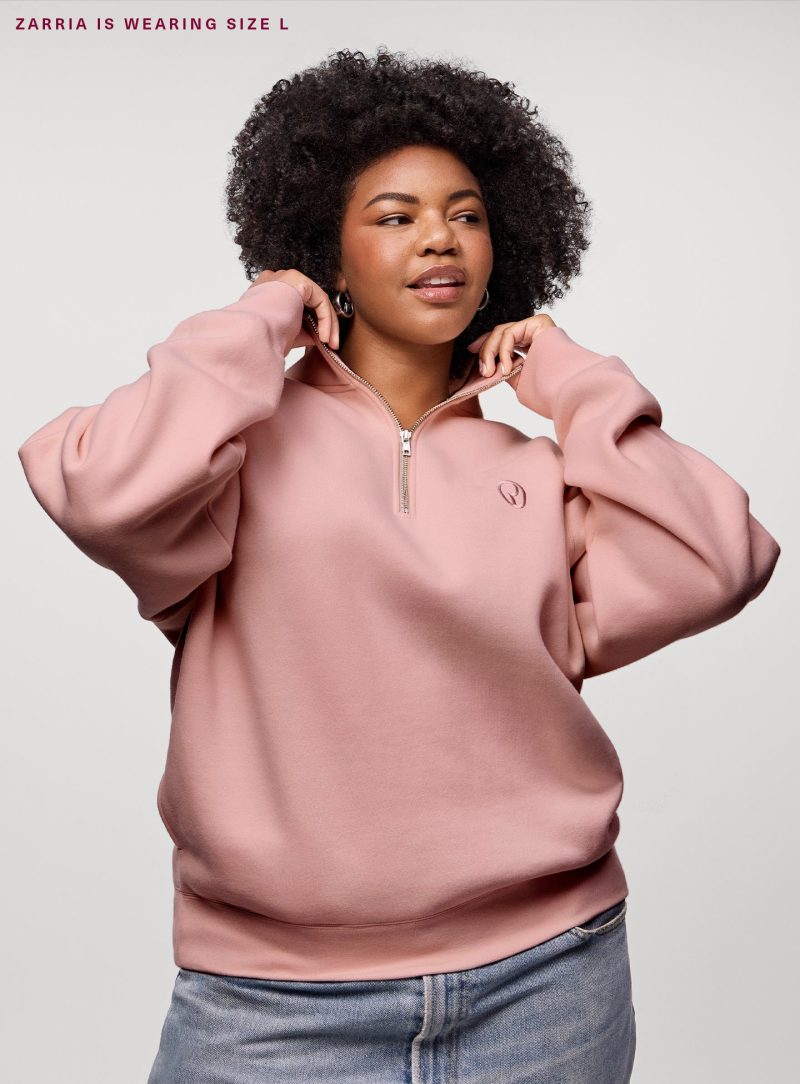 ON FIGURE QUARTER ZIP SWEATSHIRT L