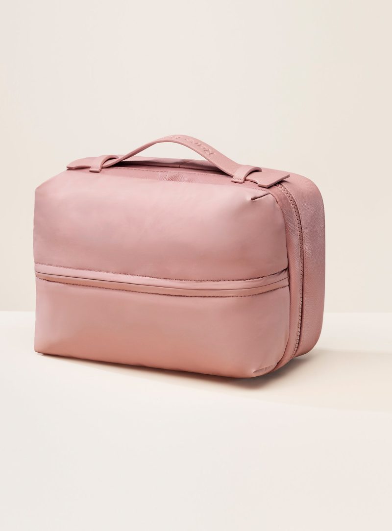 pdp puffy toiletry bag mauve handle